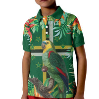 Dominica Sisserou Parrot Kid Polo Shirt Tropical Flower Flag Style - Wonder Print Shop