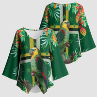 Dominica Sisserou Parrot Kimono Sleeve Blouse Tropical Flower Flag Style - Wonder Print Shop