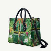 Dominica Sisserou Parrot Leather Bag Tropical Flower Flag Style - Wonder Print Shop