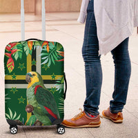 Dominica Sisserou Parrot Luggage Cover Tropical Flower Flag Style - Wonder Print Shop