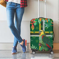 Dominica Sisserou Parrot Luggage Cover Tropical Flower Flag Style - Wonder Print Shop