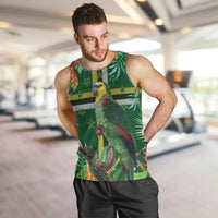 Dominica Sisserou Parrot Men Tank Top Tropical Flower Flag Style - Wonder Print Shop