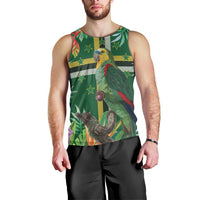 Dominica Sisserou Parrot Men Tank Top Tropical Flower Flag Style - Wonder Print Shop