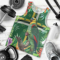 Dominica Sisserou Parrot Men Tank Top Tropical Flower Flag Style - Wonder Print Shop