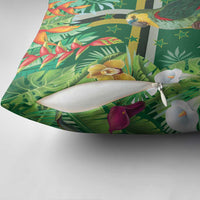 Dominica Sisserou Parrot Pillow Cover Tropical Flower Flag Style - Wonder Print Shop