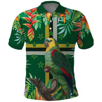 Dominica Sisserou Parrot Polo Shirt Tropical Flower Flag Style - Wonder Print Shop