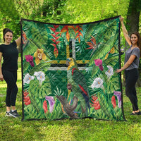 Dominica Sisserou Parrot Quilt Tropical Flower Flag Style - Wonder Print Shop