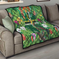 Dominica Sisserou Parrot Quilt Tropical Flower Flag Style - Wonder Print Shop