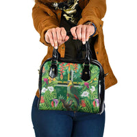 Dominica Sisserou Parrot Shoulder Handbag Tropical Flower Flag Style - Wonder Print Shop