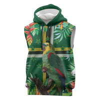 Dominica Sisserou Parrot Sleeveless Hoodie Tropical Flower Flag Style - Wonder Print Shop