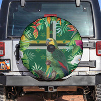 Dominica Sisserou Parrot Spare Tire Cover Tropical Flower Flag Style - Wonder Print Shop