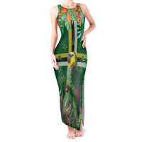 Dominica Sisserou Parrot Tank Maxi Dress Tropical Flower Flag Style - Wonder Print Shop