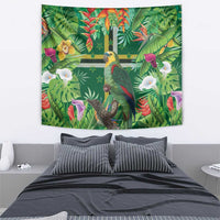 Dominica Sisserou Parrot Tapestry Tropical Flower Flag Style - Wonder Print Shop