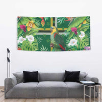 Dominica Sisserou Parrot Tapestry Tropical Flower Flag Style - Wonder Print Shop