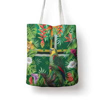 Dominica Sisserou Parrot Tote Bag Tropical Flower Flag Style - Wonder Print Shop