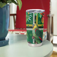 Dominica Sisserou Parrot Tumbler Cup Tropical Flower Flag Style - Wonder Print Shop