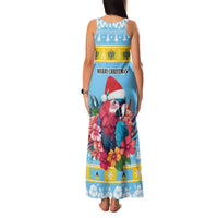 Saint Lucia Christmas Family Matching Tank Maxi Dress and Hawaiian Shirt Saint Lucian Parrot With Hibiscus Flowers - Wonder Print Shop