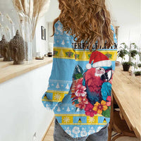 Saint Lucia Christmas Women Casual Shirt Saint Lucian Parrot With Hibiscus Flowers - Wonder Print Shop