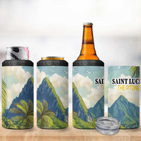 Pitons Saint Lucia 4 in 1 Can Cooler Tumbler Hibiscus Flowers - Wonder Print Shop