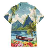 Pitons Saint Lucia Family Matching Mermaid Dress and Hawaiian Shirt Hibiscus Flowers - Wonder Print Shop
