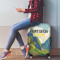 Pitons Saint Lucia Luggage Cover Hibiscus Flowers - Wonder Print Shop