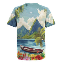Pitons Saint Lucia Rugby Jersey Hibiscus Flowers - Wonder Print Shop