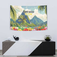 Pitons Saint Lucia Tapestry Hibiscus Flowers - Wonder Print Shop