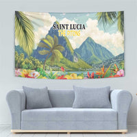 Pitons Saint Lucia Tapestry Hibiscus Flowers - Wonder Print Shop