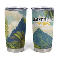 Pitons Saint Lucia Tumbler Cup Hibiscus Flowers - Wonder Print Shop