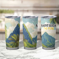 Pitons Saint Lucia Tumbler Cup Hibiscus Flowers - Wonder Print Shop