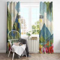 Pitons Saint Lucia Window Curtain Hibiscus Flowers - Wonder Print Shop