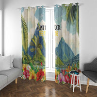 Pitons Saint Lucia Window Curtain Hibiscus Flowers - Wonder Print Shop