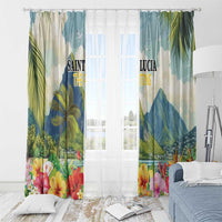 Pitons Saint Lucia Window Curtain Hibiscus Flowers - Wonder Print Shop