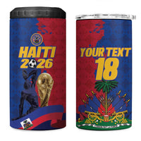 Custom Afro-Haitians Football 4 in 1 Can Cooler Tumbler Les Grenadiers 2026 World Football - Wonder Print Shop