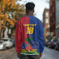 Custom Afro-Haitians Football Long Sleeve Shirt Les Grenadiers 2026 World Football - Wonder Print Shop