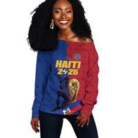 Custom Afro-Haitians Football Off Shoulder Sweater Les Grenadiers 2026 World Football - Wonder Print Shop