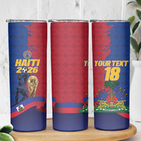 Custom Afro-Haitians Football Skinny Tumbler Les Grenadiers 2026 World Football - Wonder Print Shop