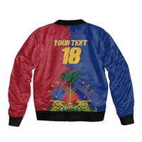 Custom Afro-Haitians Football Sleeve Zip Bomber Jacket Les Grenadiers 2026 World Football - Wonder Print Shop