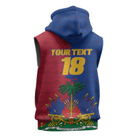 Custom Afro-Haitians Football Sleeveless Zip Hoodie Les Grenadiers 2026 World Football - Wonder Print Shop