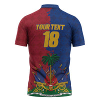 Custom Afro-Haitians Football Zipper Polo Shirt Les Grenadiers 2026 World Football - Wonder Print Shop