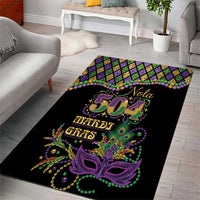 Mardi Gras 504 Nola New Orleans Area Rug Mask Up Beads Out - Wonder Print Shop