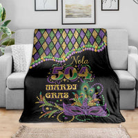 Mardi Gras 504 Nola New Orleans Blanket Mask Up Beads Out - Wonder Print Shop