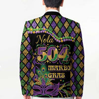 Mardi Gras 504 Nola New Orleans Blazer Mask Up Beads Out - Wonder Print Shop