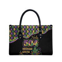 Mardi Gras 504 Nola New Orleans Leather Bag Mask Up Beads Out - Wonder Print Shop
