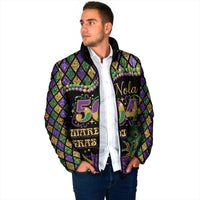 Mardi Gras 504 Nola New Orleans Padded Jacket Mask Up Beads Out - Wonder Print Shop