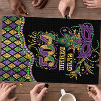 Mardi Gras 504 Nola New Orleans Puzzle Mask Up Beads Out - Wonder Print Shop