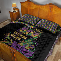 Mardi Gras 504 Nola New Orleans Quilt Bed Set Mask Up Beads Out - Wonder Print Shop