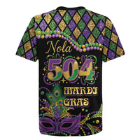 Mardi Gras 504 Nola New Orleans Rugby Jersey Mask Up Beads Out - Wonder Print Shop