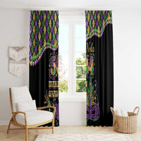 Mardi Gras 504 Nola New Orleans Window Curtain Mask Up Beads Out - Wonder Print Shop