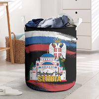 Serbia Statehood Day Laundry Basket Saint Sava with Serbian Eagle